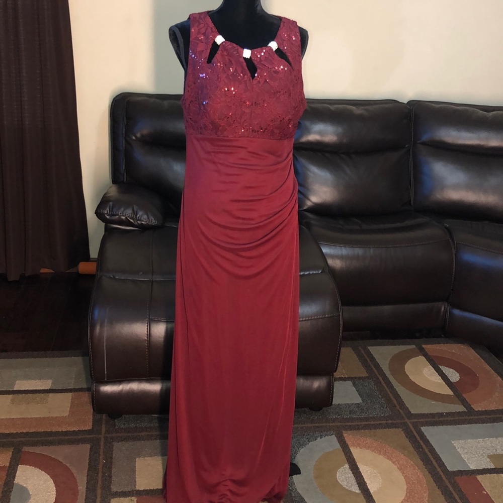 Juno Dress Collection Burgundy Long Dress Size XL